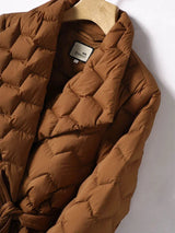 Belted Quilted Puffer Coat for Women - Image 3