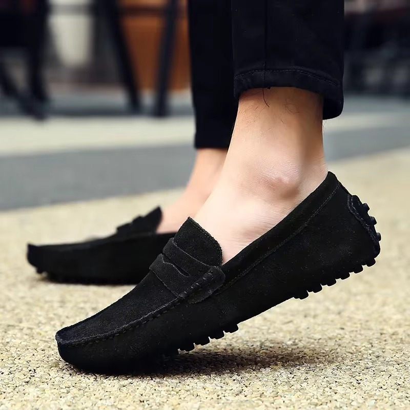 Slip-On Loafers for Men with Matte Textured Finish