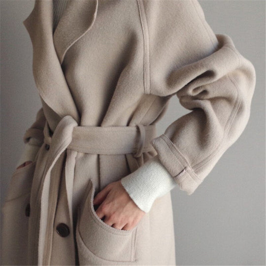 Dezana | Long Wool Coat for Women – Elegant & Timeless Look