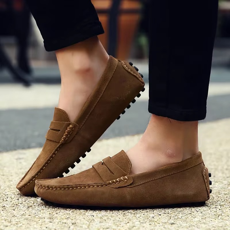 Slip-On Loafers for Men with Matte Textured Finish