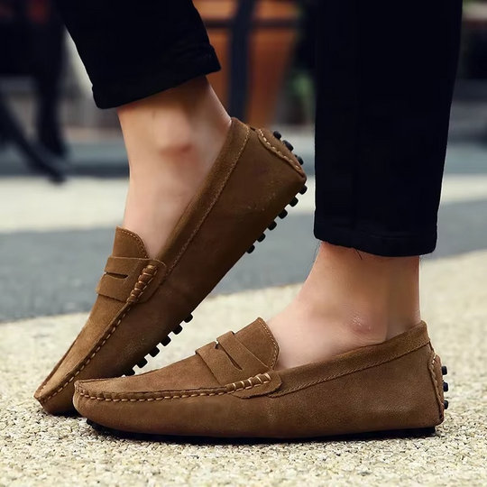 Slip-On Loafers for Men with Matte Textured Finish