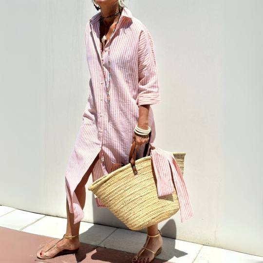 Loose-Fit Shirt Dress Women - Front Button Closure