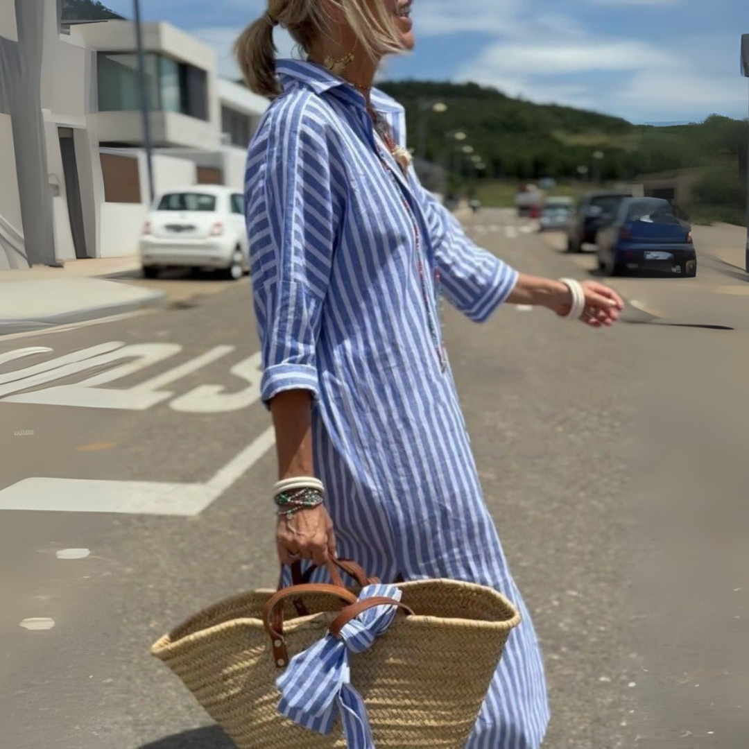 Loose-Fit Shirt Dress Women - Front Button Closure