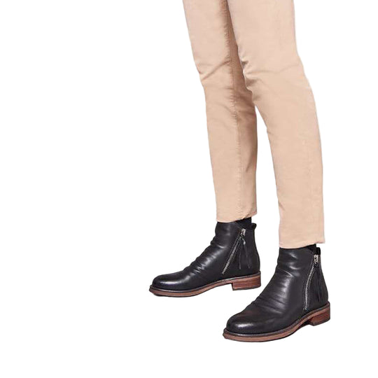 Side Closure Ankle Boots with Low Heel for Men