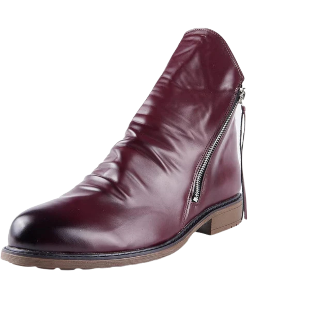 Side Closure Ankle Boots with Low Heel for Men