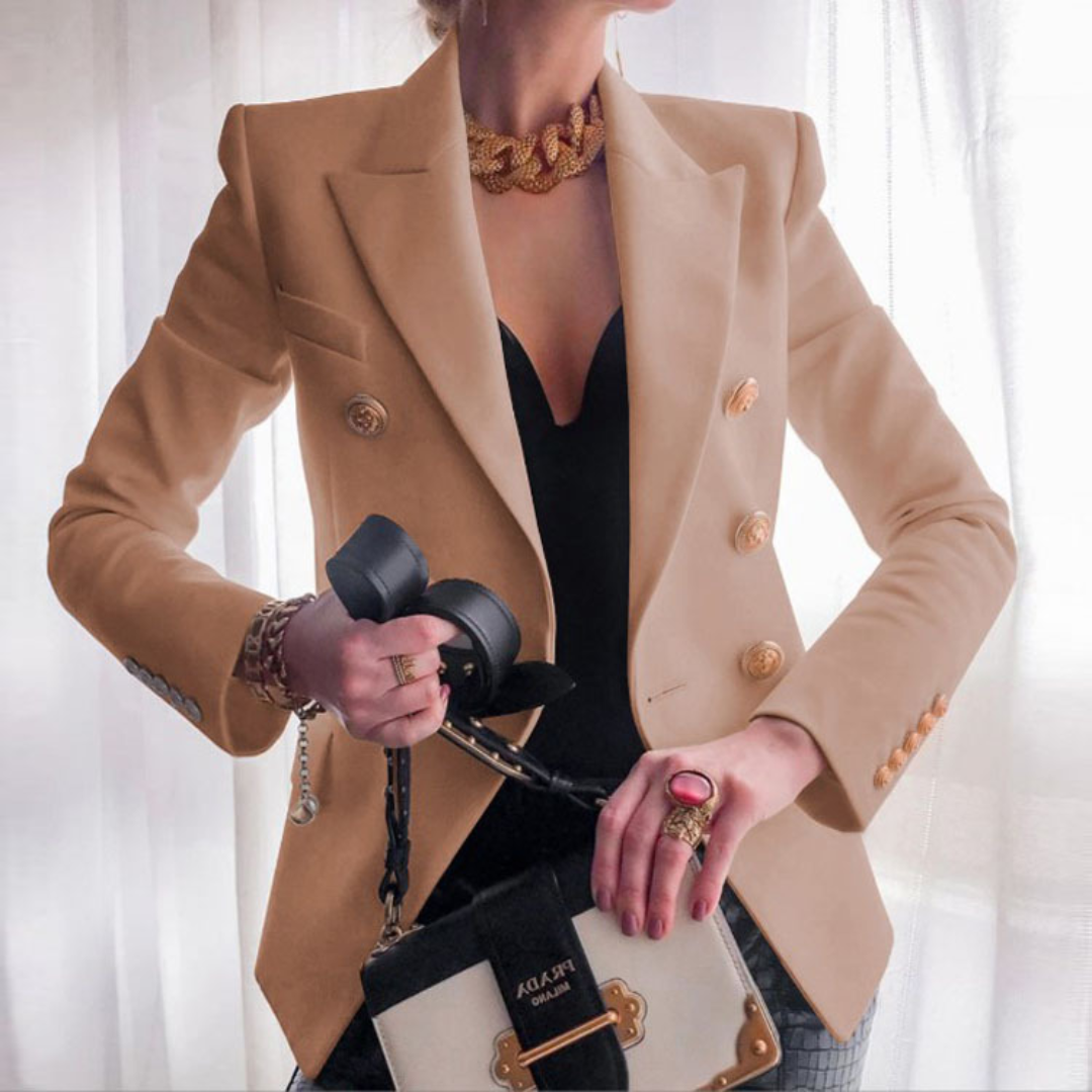 Button Front Blazer for Women