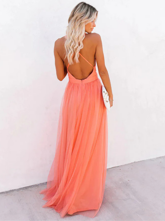 Sleeveless V-Neck Dress Women – Fitted Waist & Flowy Silhouette