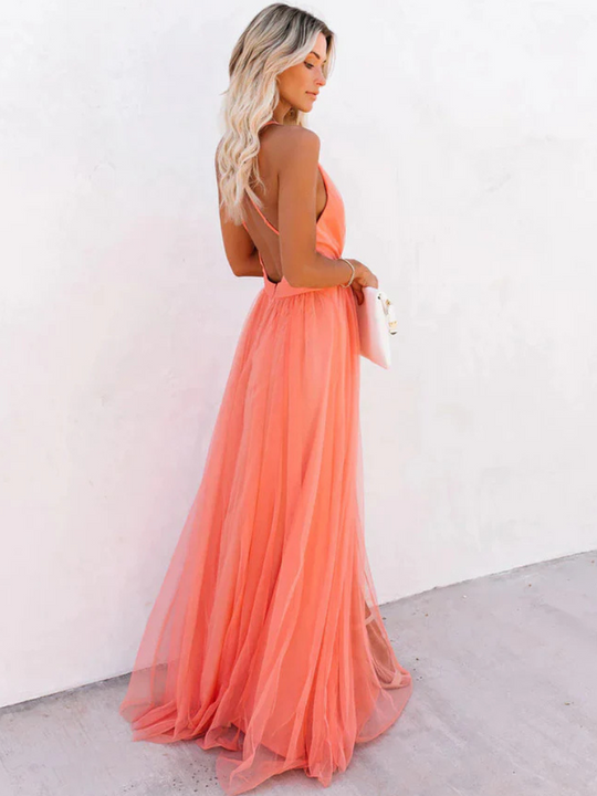 Sleeveless V-Neck Dress Women – Fitted Waist & Flowy Silhouette