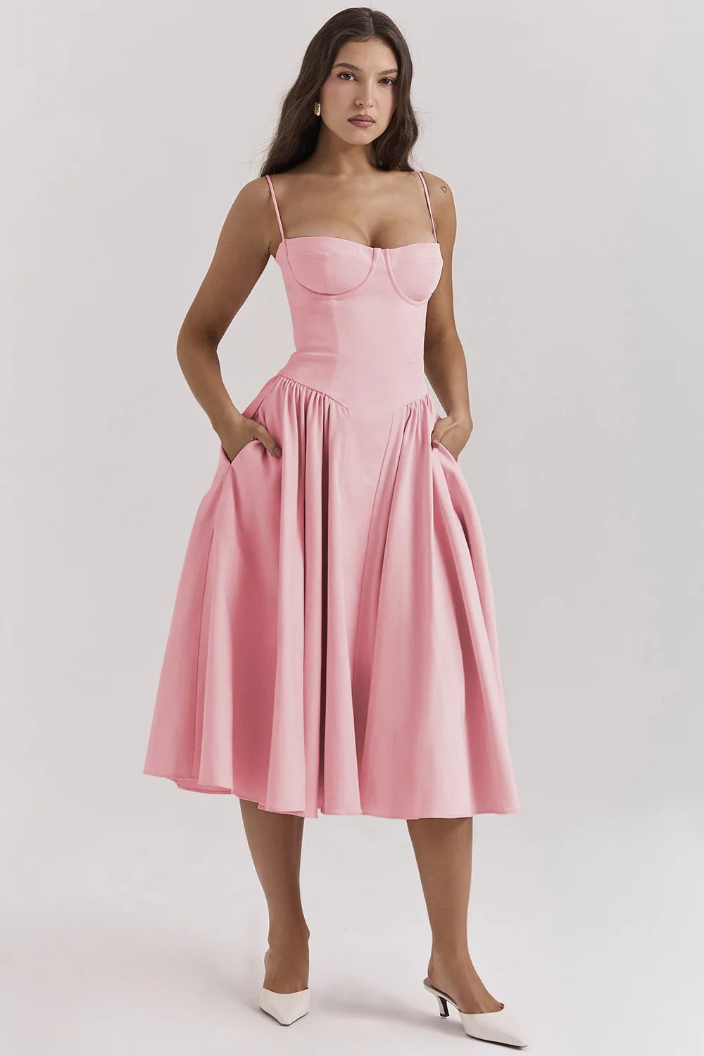 Sleeveless Midi Dress Women - Defined Bodice & A-Line Silhouette