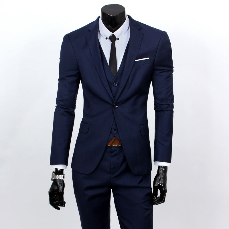 Slim Fit Three-Piece Suit for Men