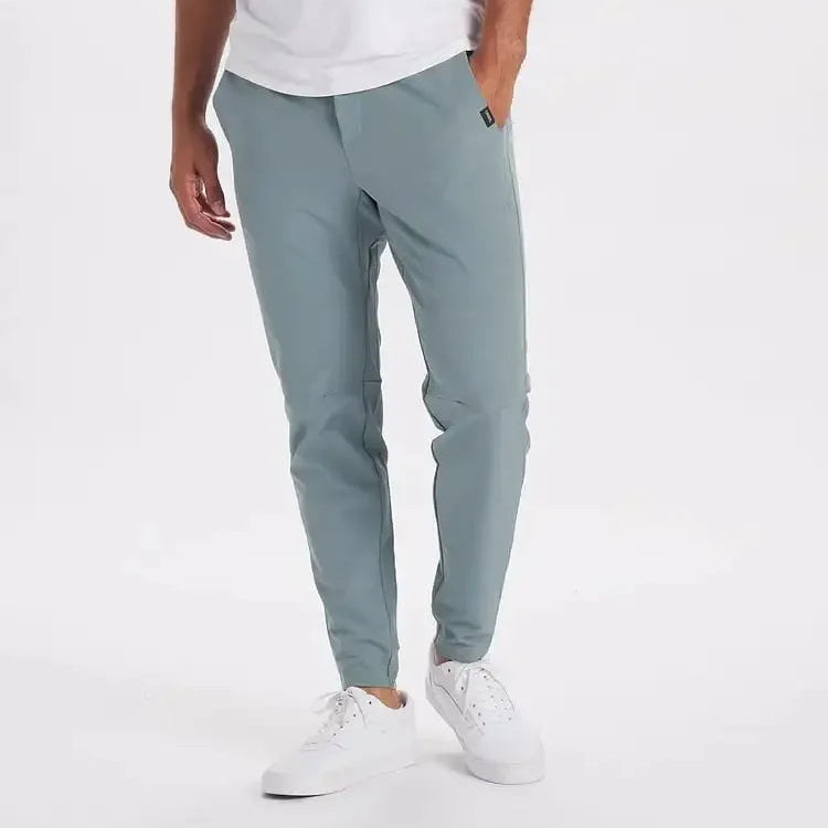 Slim Fit Trousers Men – Straight-Leg with Cuffed Hem