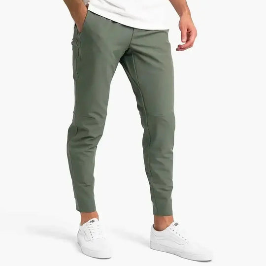 Slim Fit Trousers Men – Straight-Leg with Cuffed Hem
