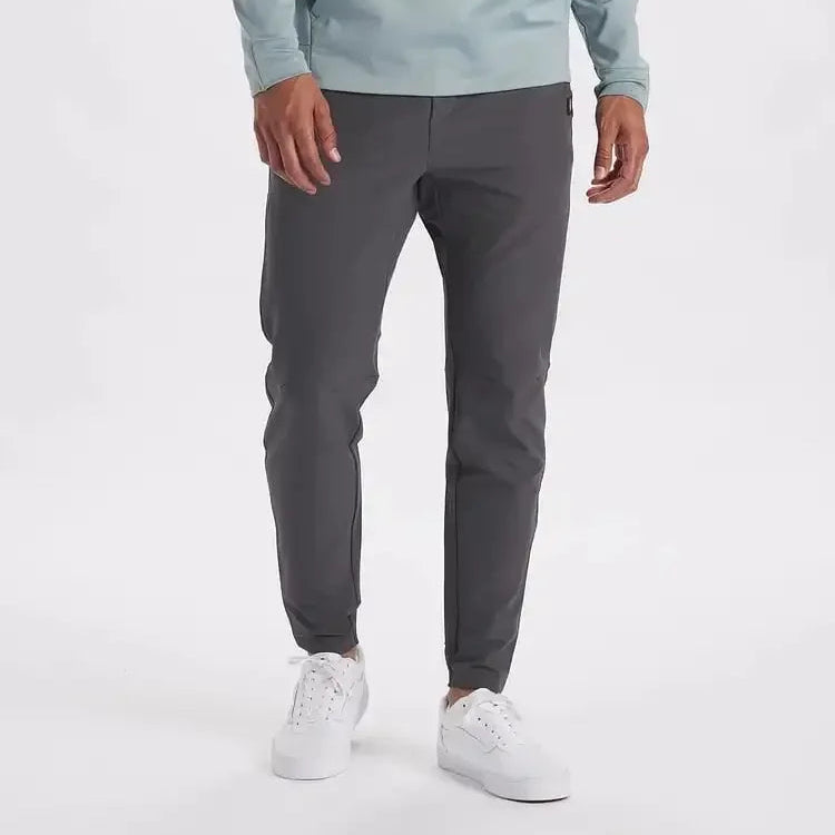 Slim Fit Trousers Men – Straight-Leg with Cuffed Hem