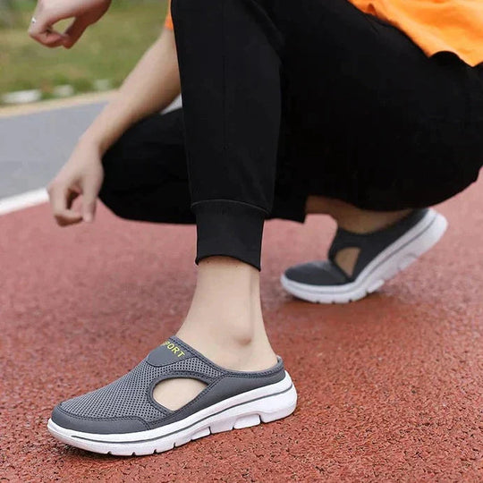 Slip-On Sandals Men – Mesh Upper & Flat Sole