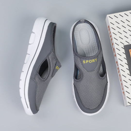 Slip-On Sandals Men – Mesh Upper & Flat Sole