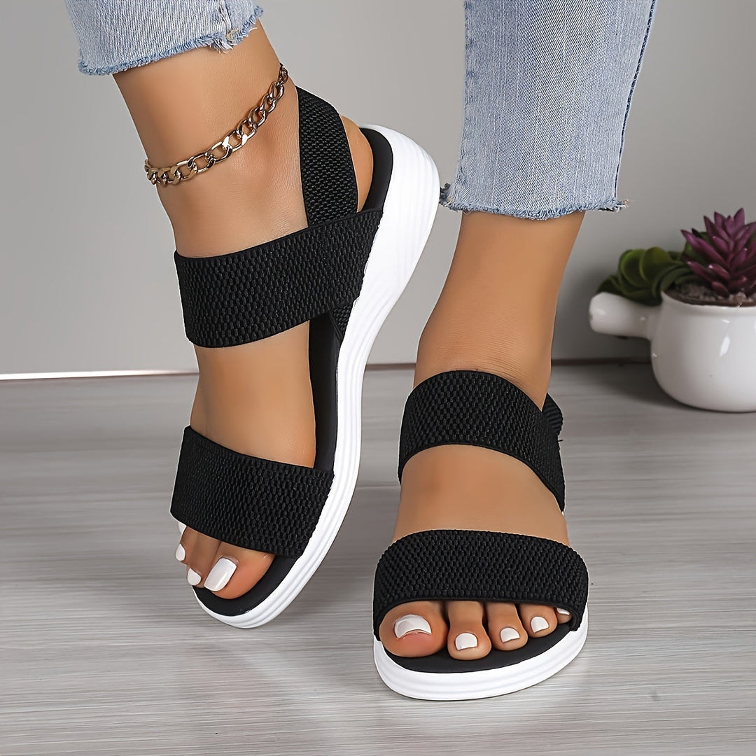 Slip-On Stretch Sandals Women – Elastic Upper & Structured Sole