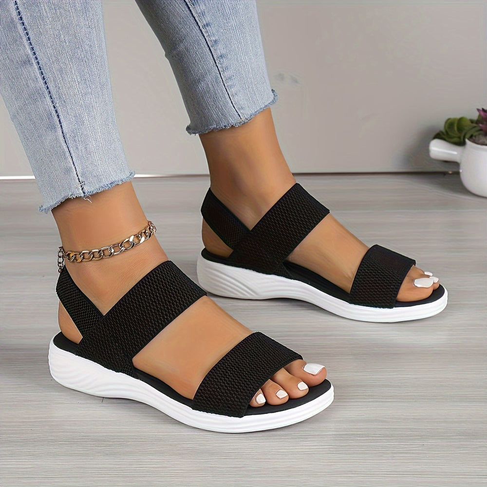 Slip-On Stretch Sandals Women – Elastic Upper & Structured Sole
