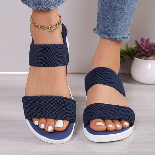Slip-On Stretch Sandals Women – Elastic Upper & Structured Sole