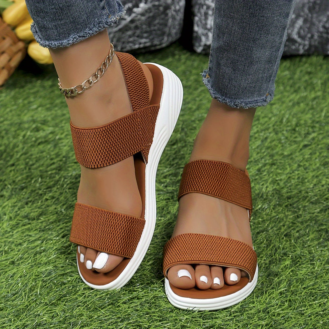 Slip-On Stretch Sandals Women – Elastic Upper & Structured Sole