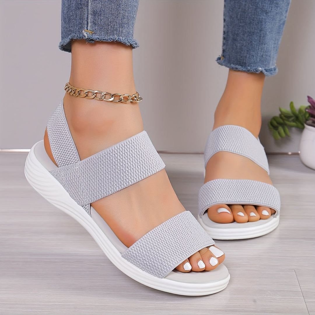 Slip-On Stretch Sandals Women – Elastic Upper & Structured Sole