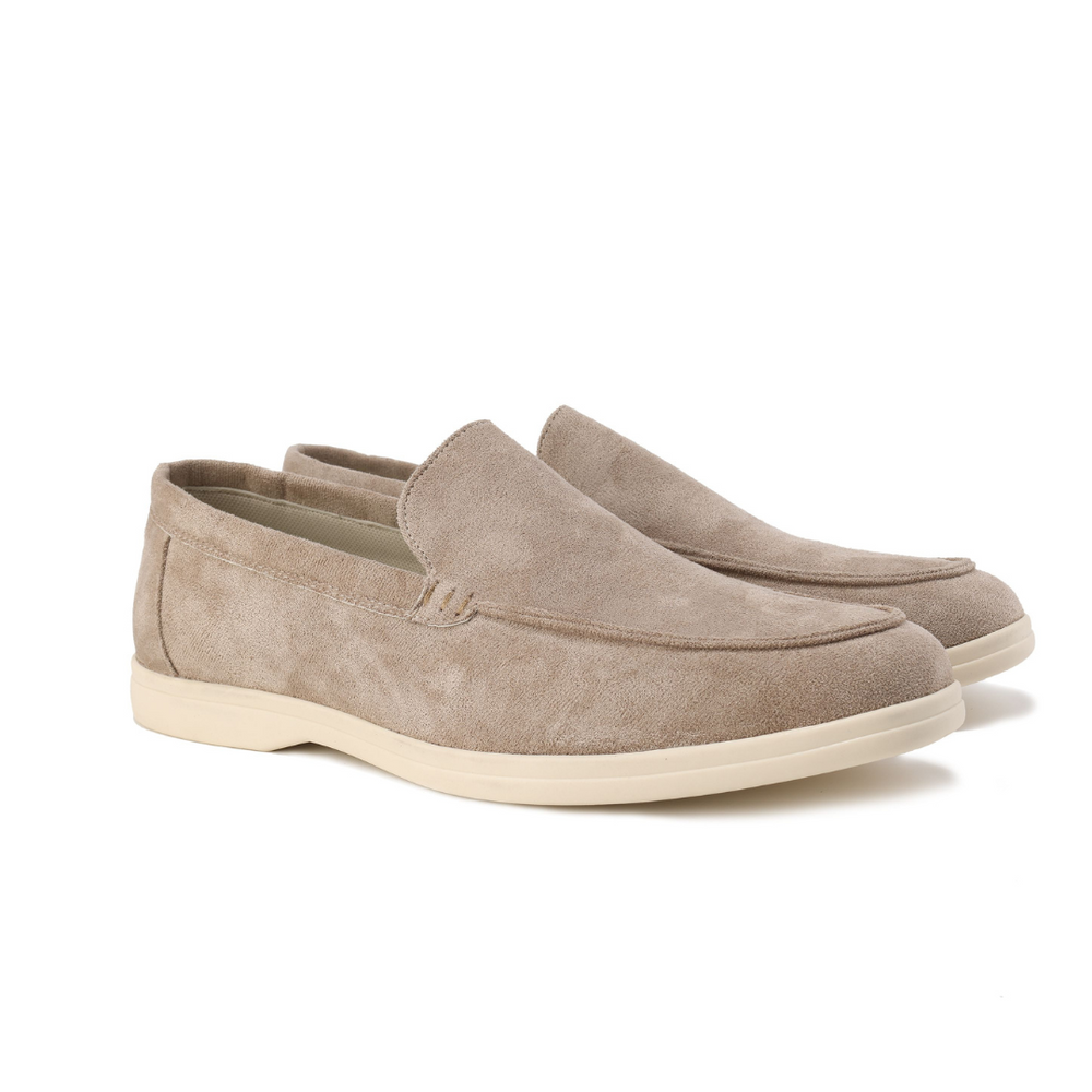 Slip-On Loafers Men - Velvety-Look Upper & Contrast Rubber Sole