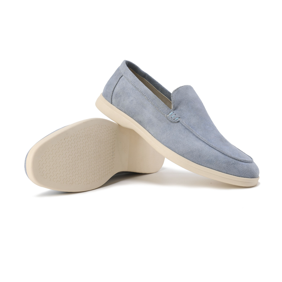Slip-On Loafers Men - Velvety-Look Upper & Contrast Rubber Sole