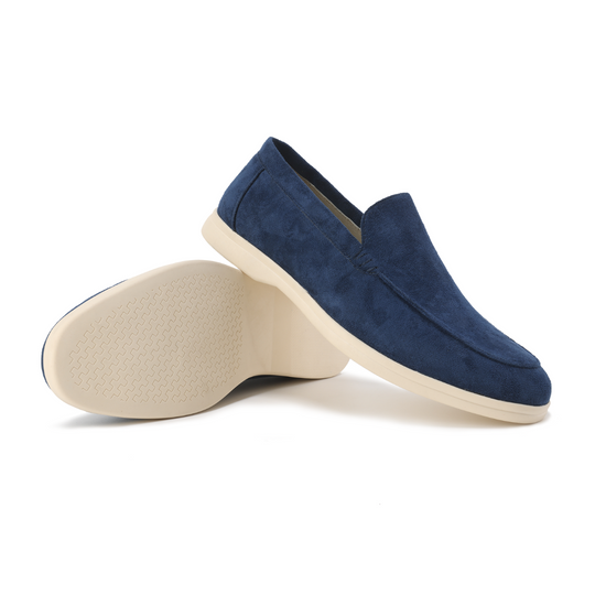 Slip-On Loafers Men - Velvety-Look Upper & Contrast Rubber Sole