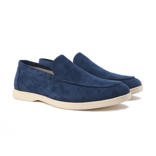 Slip-On Loafers Men - Velvety-Look Upper & Contrast Rubber Sole
