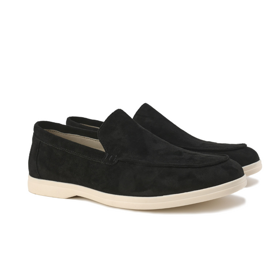 Slip-On Loafers Men - Velvety-Look Upper & Contrast Rubber Sole