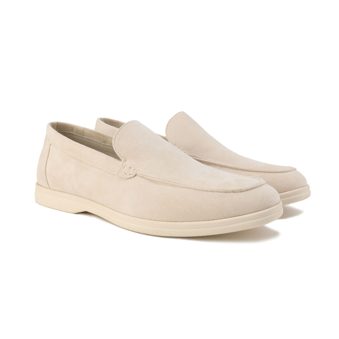 Slip-On Loafers Men - Velvety-Look Upper & Contrast Rubber Sole