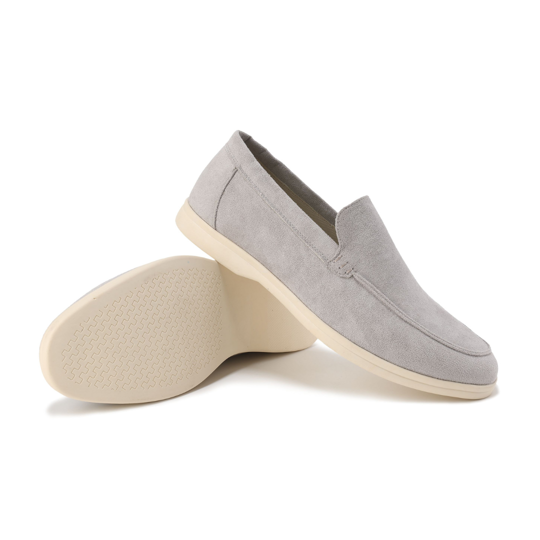 Slip-On Loafers Men - Velvety-Look Upper & Contrast Rubber Sole