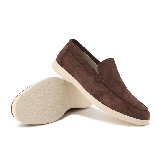 Slip-On Loafers Men - Velvety-Look Upper & Contrast Rubber Sole