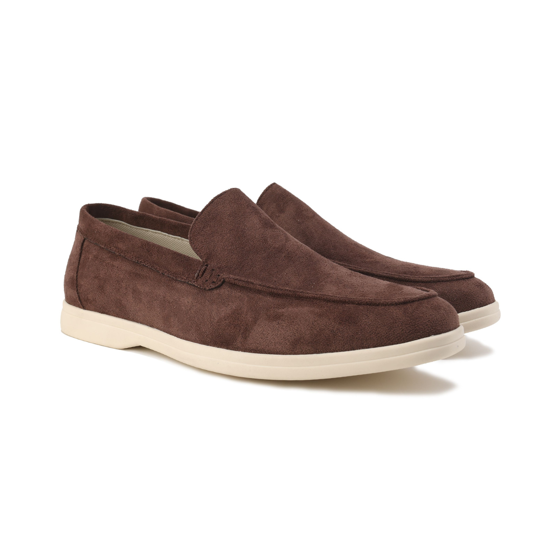 Slip-On Loafers Men - Velvety-Look Upper & Contrast Rubber Sole