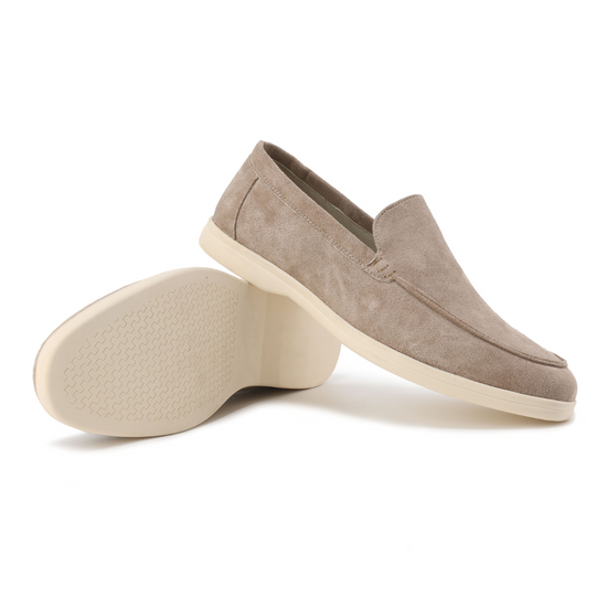 Slip-On Loafers Men - Velvety-Look Upper & Contrast Rubber Sole