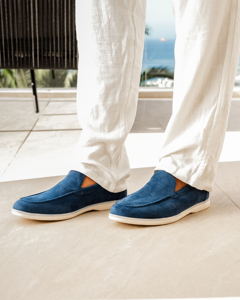 Slip-On Loafers with Contrast Sole for Men