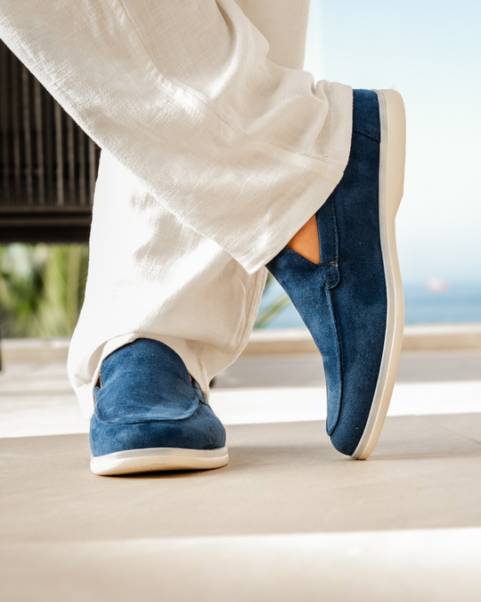 Slip-On Loafers with Contrast Sole for Men