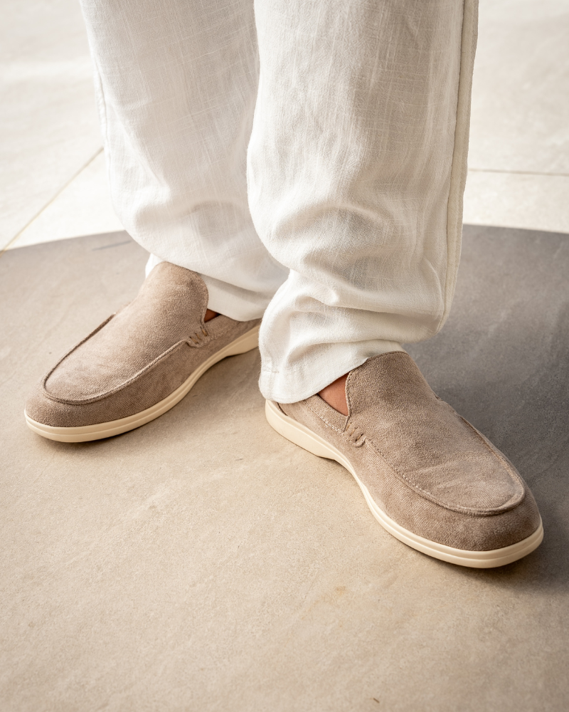 Slip-On Loafers with Contrast Sole for Men
