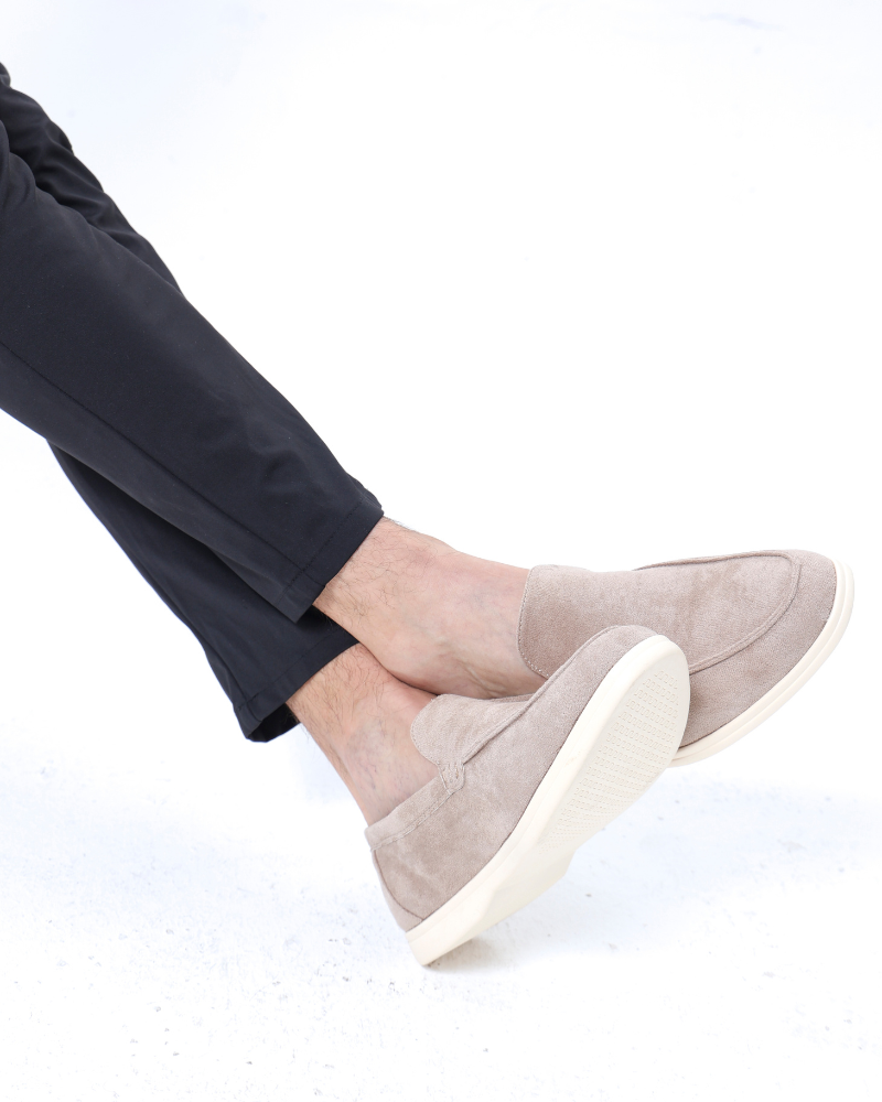 Slip-On Loafers with Contrast Sole for Men