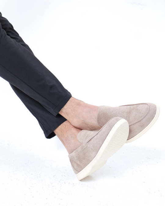 Slip-On Loafers with Contrast Sole for Men