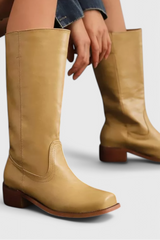 Stacked Heel Knee-High Boots for Women
