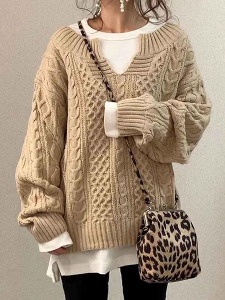 Striking Collar Half-Collar Sweater for Women