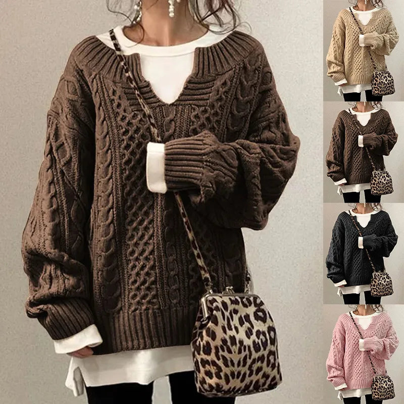 Striking Collar Half-Collar Sweater for Women