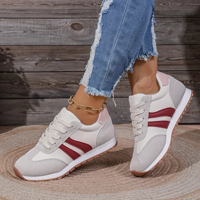 Striped Lace-Up Sneakers for Women