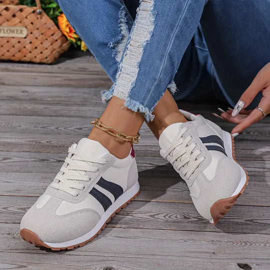 Striped Lace-Up Sneakers for Women