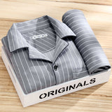 Striped Long Sleeve Pyjama Set for Men