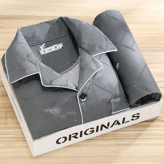 Striped Long Sleeve Pyjama Set for Men