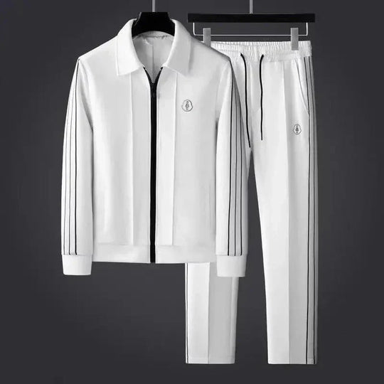 Striped Zip-Up Track Set for Men