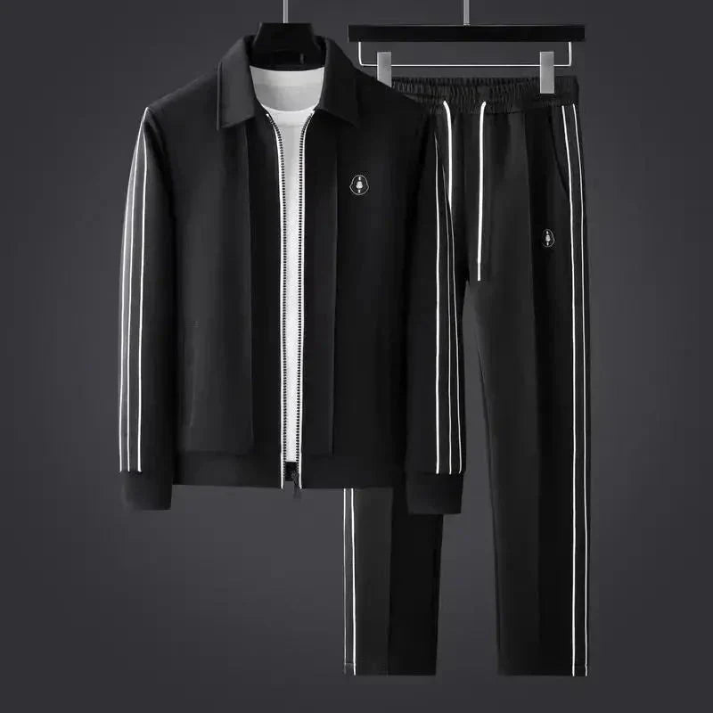 Striped Zip-Up Track Set for Men