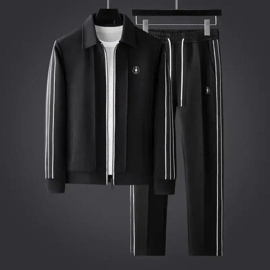 Striped Zip-Up Track Set for Men