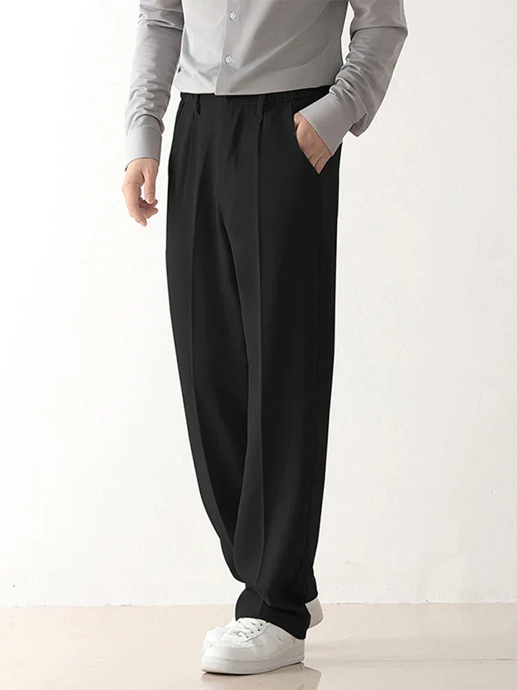 Structured Waistband Dress Trousers for Men